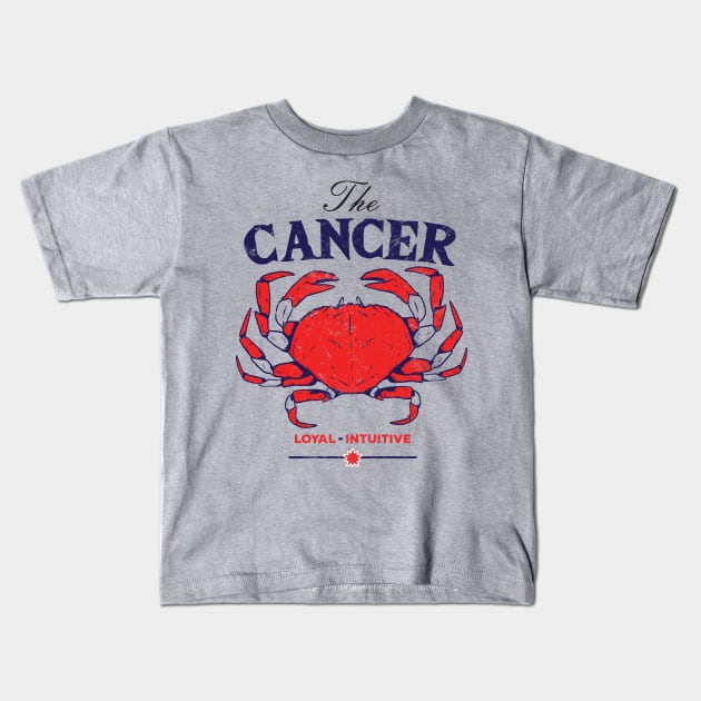 The Cancer Astrology Signs Crab and Main Traits - Loyal and Intuitive Kids T-Shirt by mixmetshirt